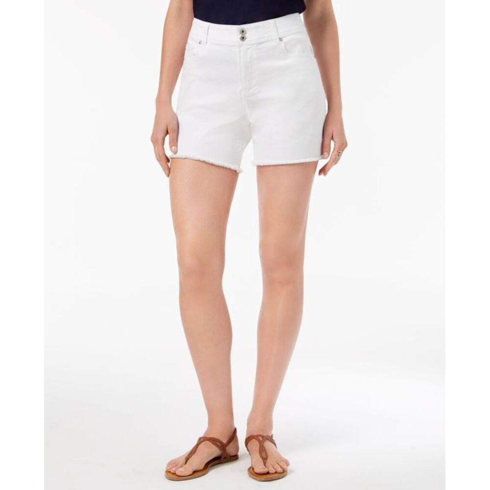 Style & Co Petite Frayed Hem Double Button Shorts